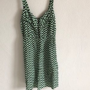 Green chevron dress